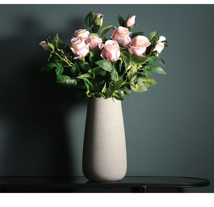 精选直发保加利亚玫瑰花束美式仿真花假花人造花单支客厅摆件花卉绢花