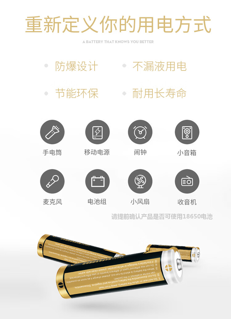 全新沃尔森warsun锂电池强光手电筒头灯小风扇可充电大容量电池37v