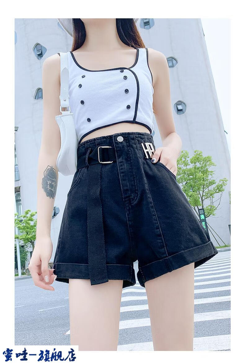 蜜哇 适合小个子女生牛仔超短裤初中生夏天半短裤薄款高中生高腰显瘦