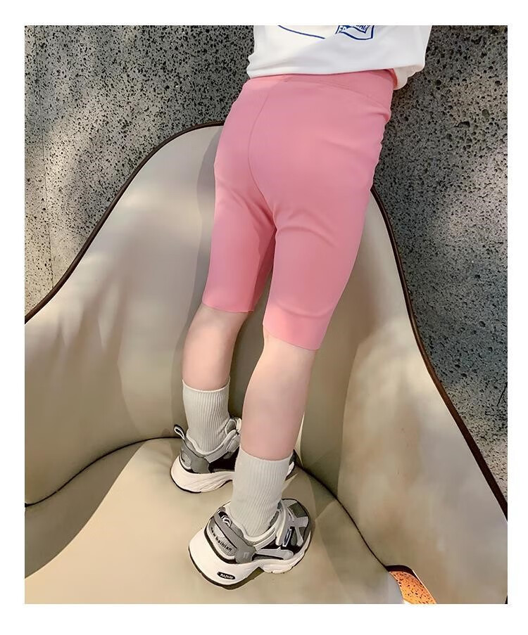 儿童短裤女女童鲨鱼皮打底裤2022夏季新款儿童紧身弹力五分薄外穿芭比