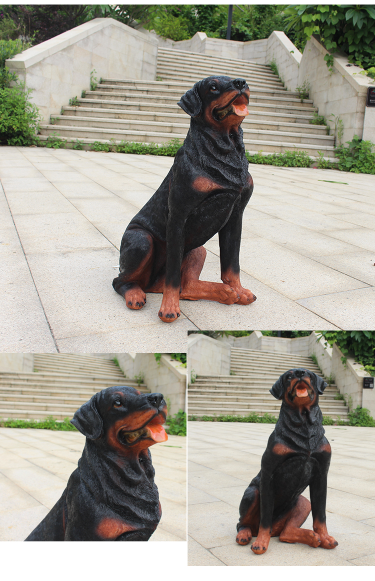仿真狗狗摆件客厅落地雕塑户外庭院花园动物模型大型假狼狗玻璃钢