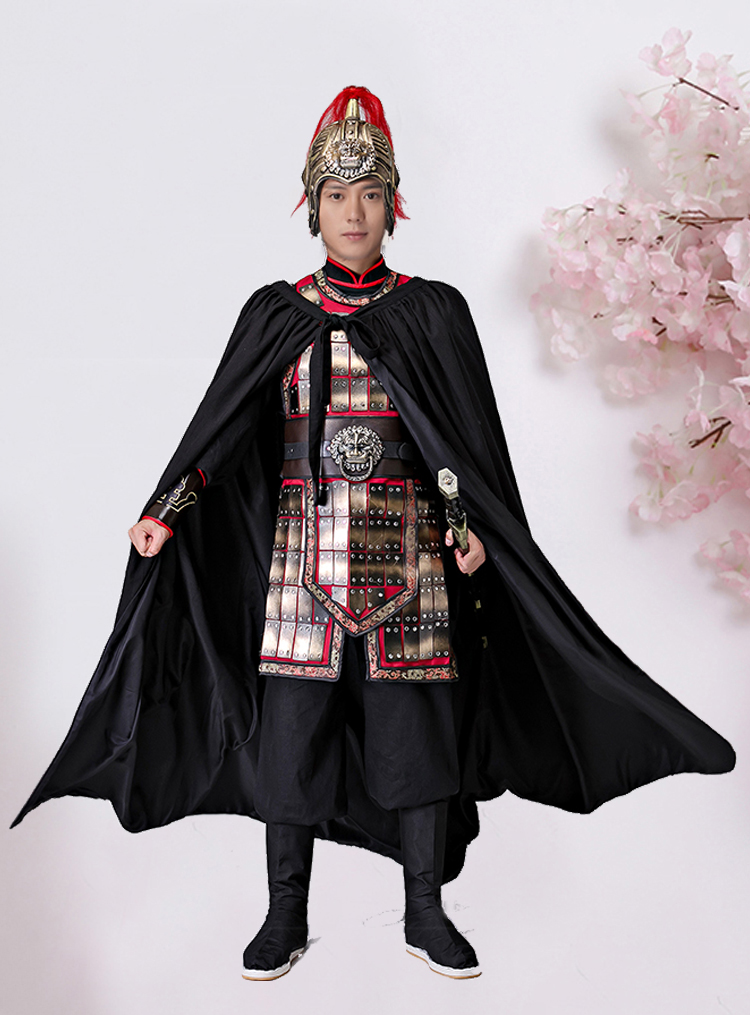 古代将军盔甲战袍古装汉服男长花木兰岳飞赵子龙士兵将士舞台演出戏服