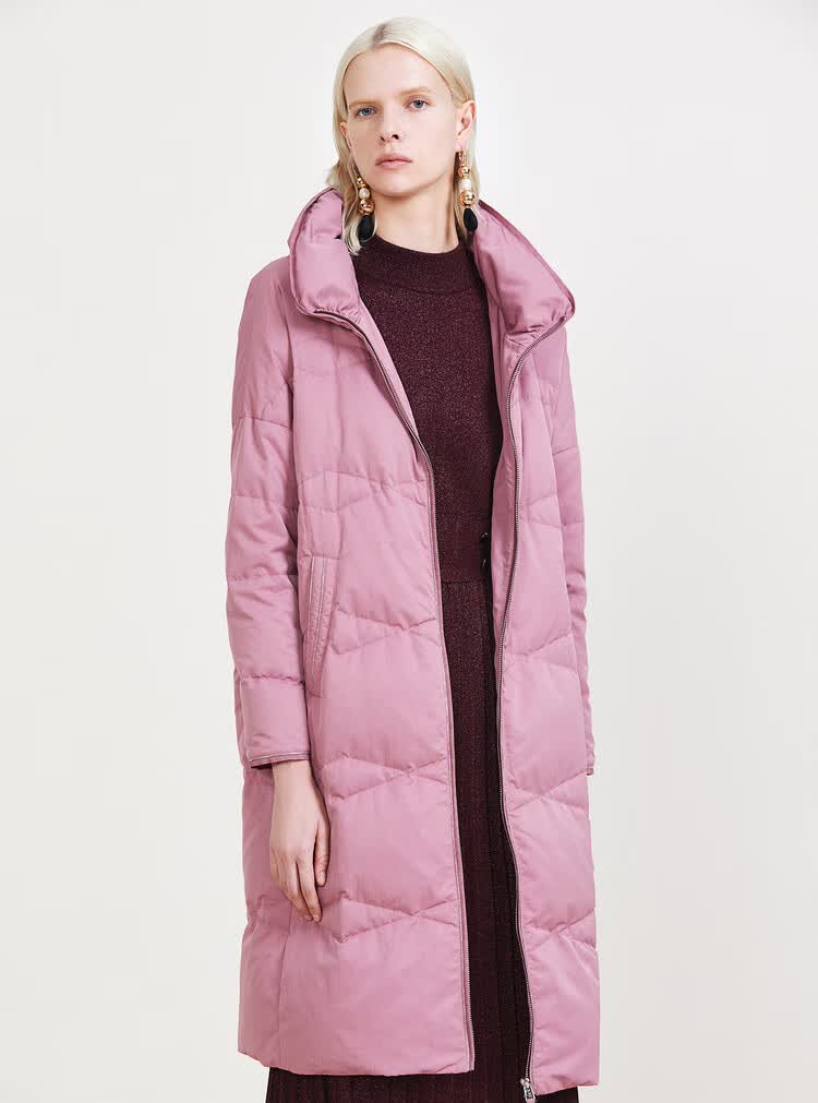 psalter诗篇商场同款影儿女装冬季2019新款羽绒服6c39508300紫色40