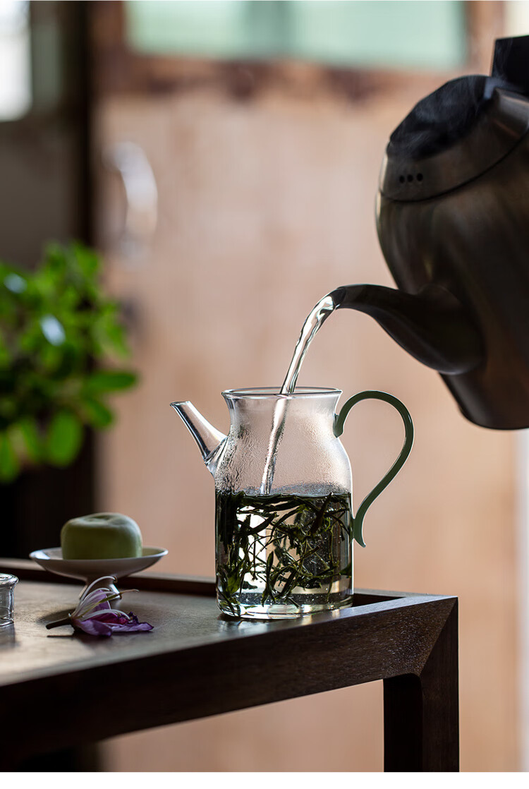 百垚仿宋玻璃壶绿茶壶耐热冷泡茶壶家用功夫茶具带过滤泡茶壶霜魄仿宋