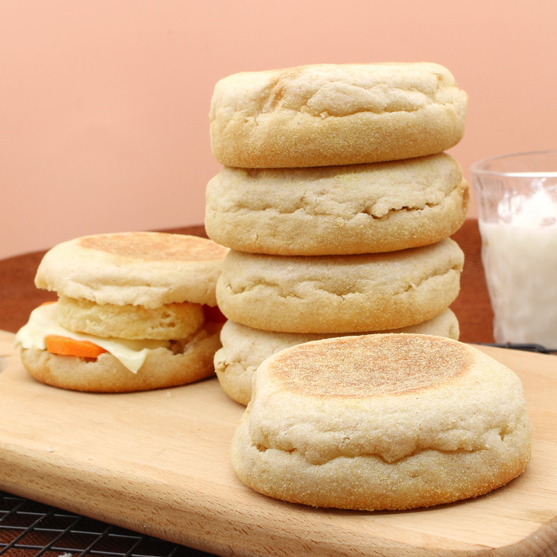 全麦低脂麦芬muffin麦面包松饼满分汉堡胚diy英式早餐半成品食材全麦