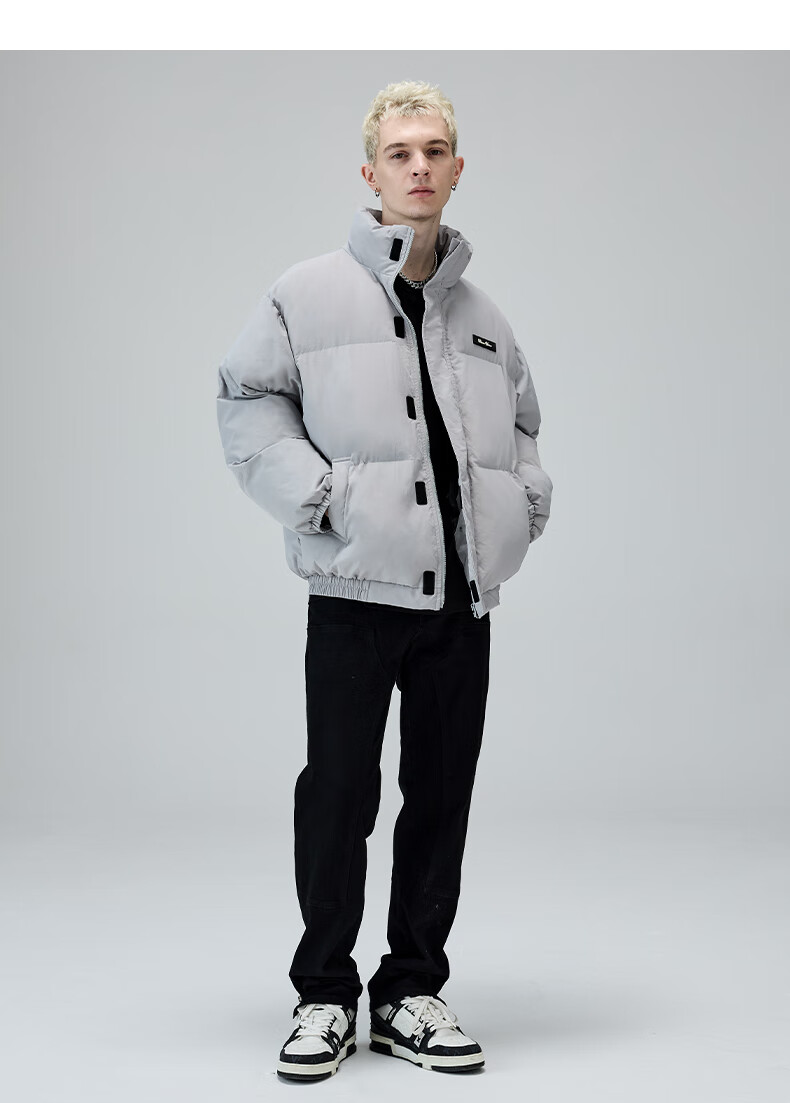 climax·vision棉服字母印花加厚保暖棉服外套男女同款基础棉衣 灰色