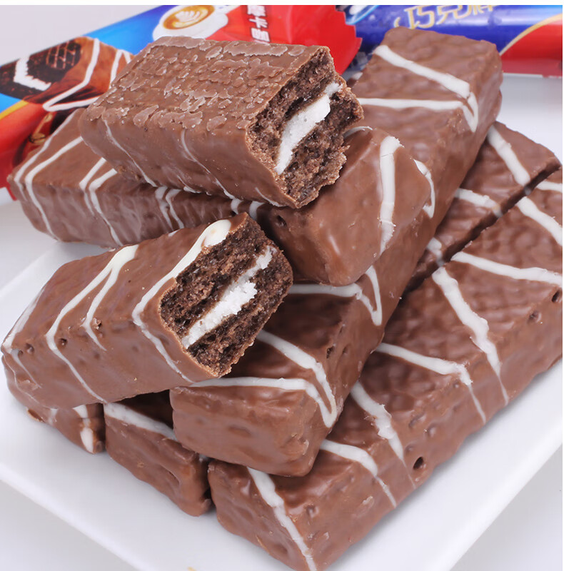 奥利奥巧克力棒批发1000g约72条威化饼干零食奶白多口ksfala摩卡咖啡