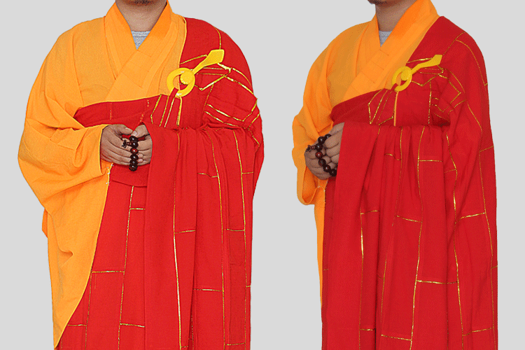 袈裟僧衣僧服金边法衣七忏衣红色男女五衣唐僧佛教祖衣出家人和尚的