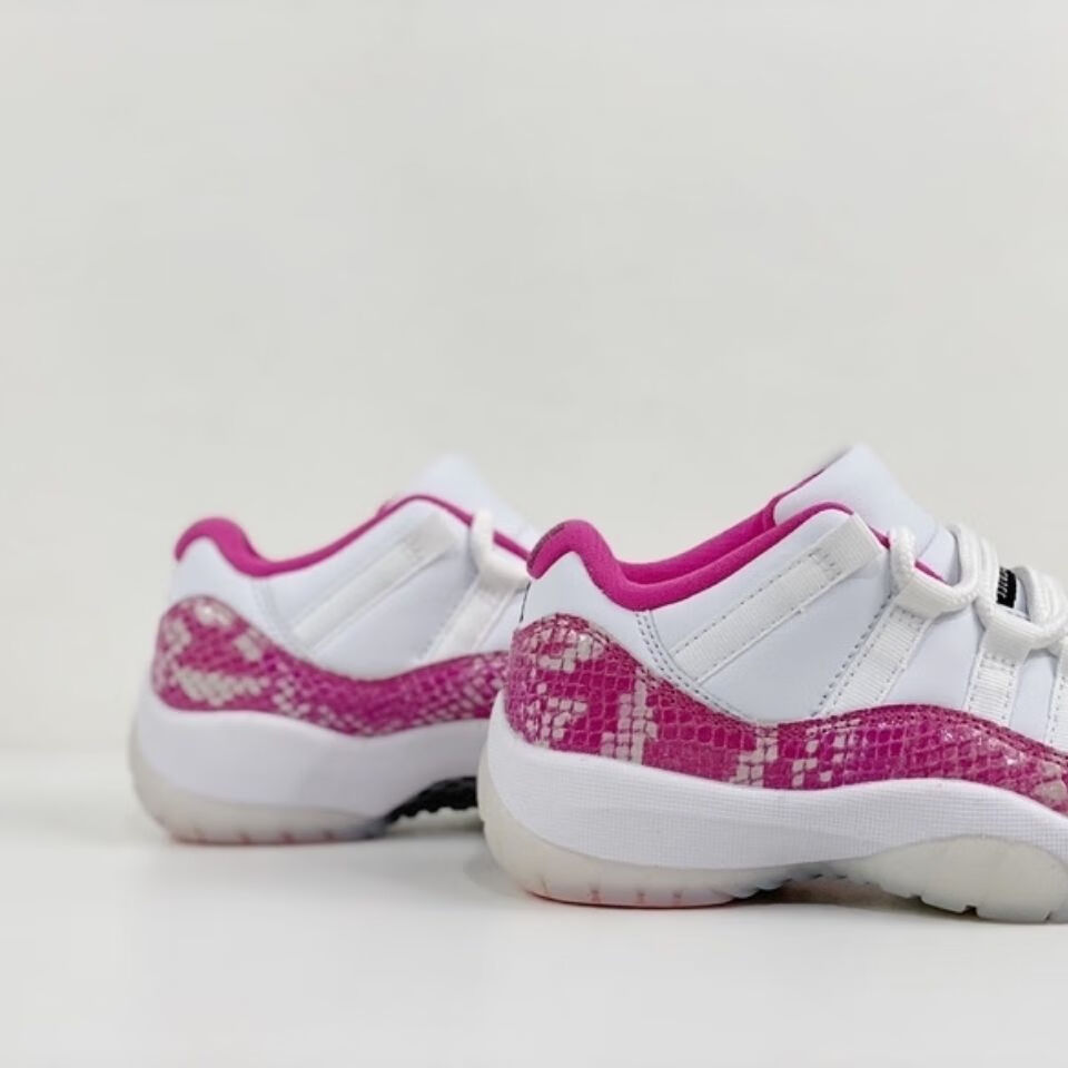 【正确版】公司级1/1 新款 乔 11 11 low 粉蛇 爆裂纹 女神粉 ah7860