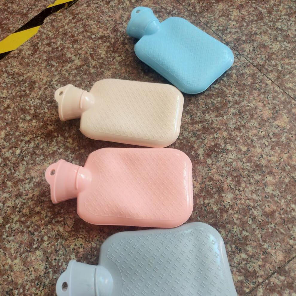 毛绒套学生灌水保暖暖手暖腰可拆洗安全暖心米黄鸭子透明水袋500ml