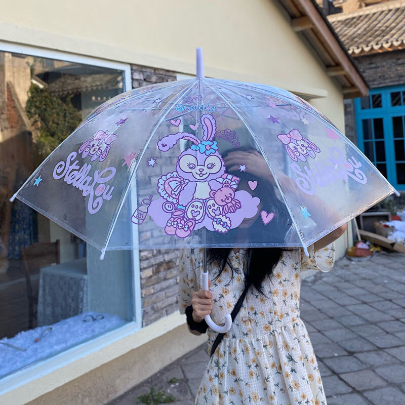 妸蕴透明雨伞高颜值系软妹星黛露透明雨伞长柄加厚抗风可爱仙女网红伞