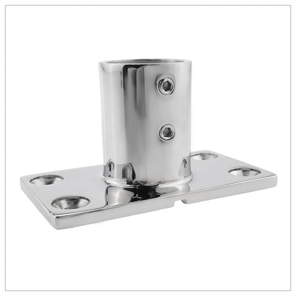 90度方管座 316不锈钢方管座 甲板栏杆扶手底座 船用五金游艇配件