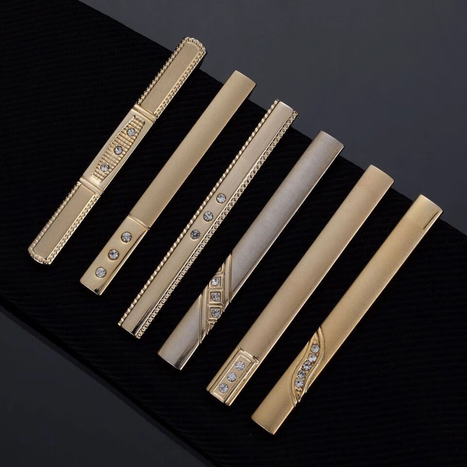 仓梵领带夹金色ck钻石精品铜不褪色商务男领夹保安职业礼盒装收藏优先