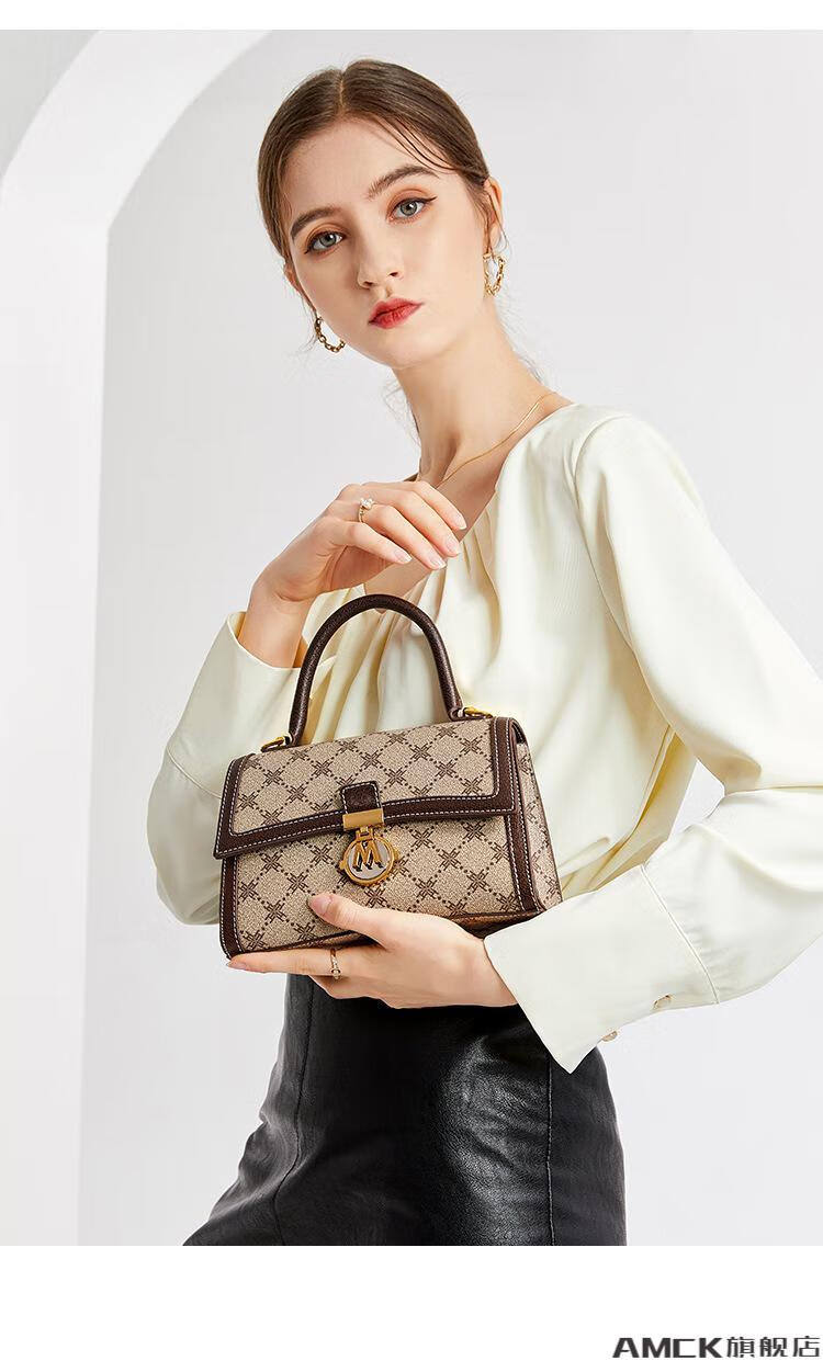 amck女包轻奢品牌包包女包单肩包女新款时尚印花包百搭斜挎包包小方包