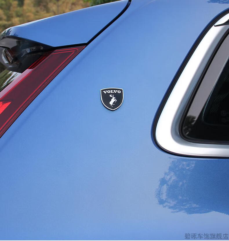 适用于新款沃尔沃后车标数字标改装车身贴标麋鹿盾牌标xc60s90xc90s60