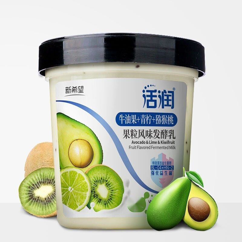 冷链发货新希望天香活润大果粒酸奶水果风味发酵乳370g4杯4种口味混合