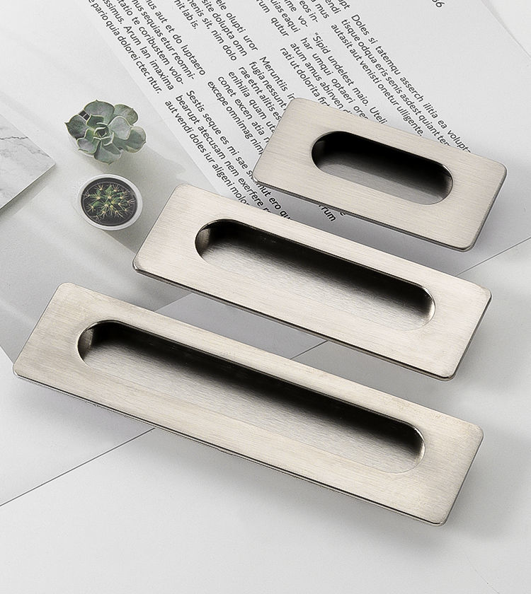 暗装抽屉柜门拉手黑色隐形内嵌入式开槽把手移门衣柜推拉门暗拉手6015