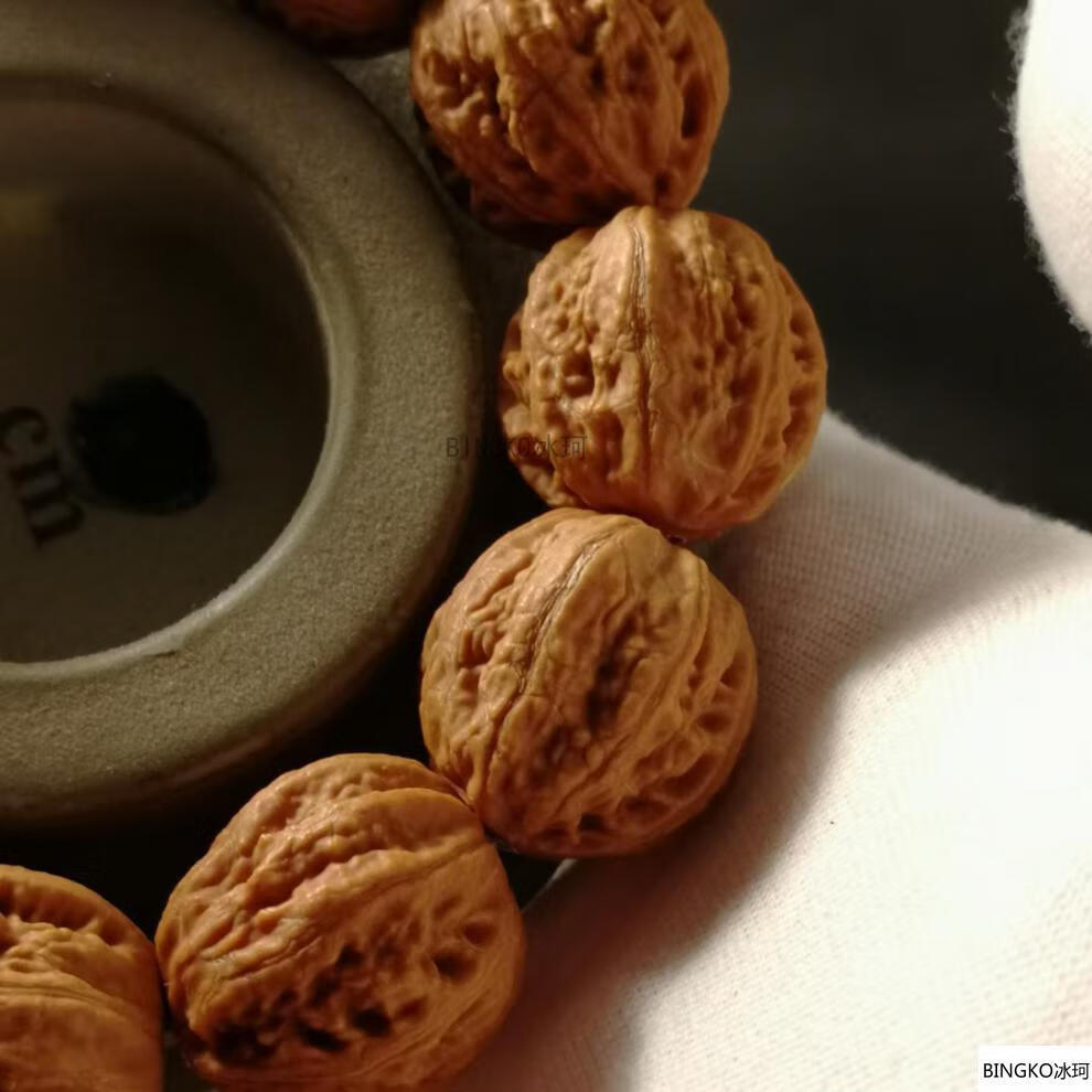 冰珂野生文玩小核桃门头沟蚂蚁纹手串 纹理细密皮质醇厚密度压手纹筋