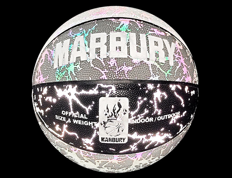马布里marbury反光发光篮球礼物夜光荧光变色蓝球7号限量版男女朋友