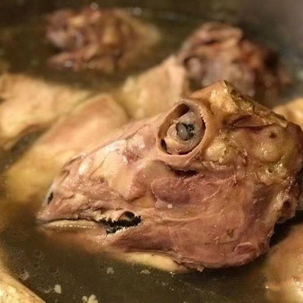 新鲜34斤整只五香羊头全熟羊头即食卤羊头整只熟食试吃去皮羊头1整个