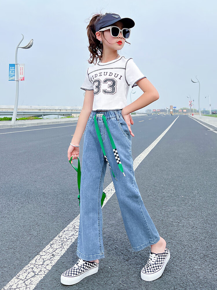 阿布班长abubanzhang女童牛仔裤儿童裤子春夏装新款中大童弹力修身裤