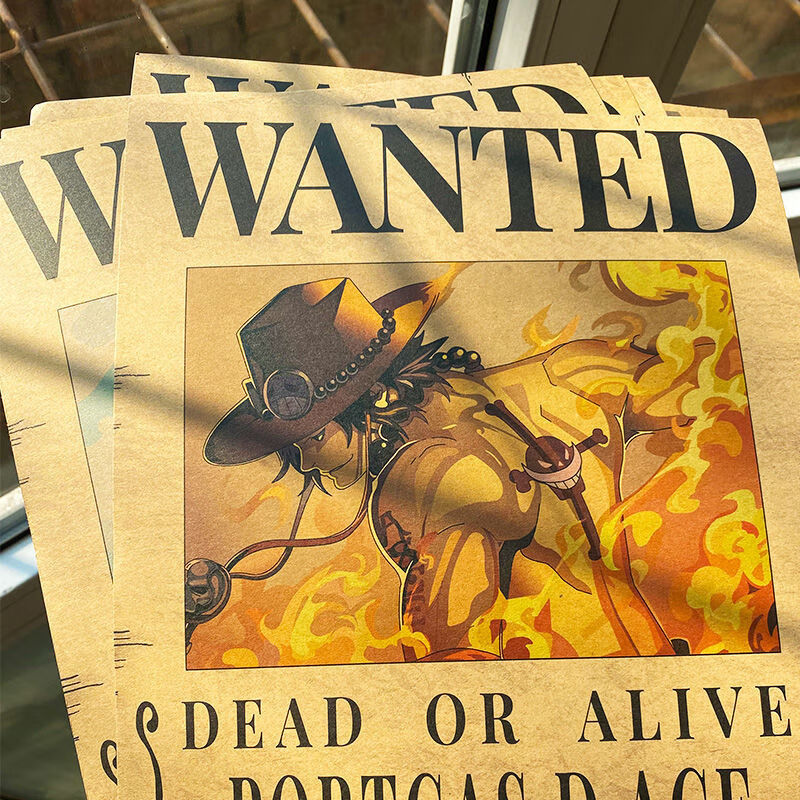 海贼王通缉令悬赏令牛皮纸复古动漫海报墙贴航海王墙纸寝室高清组合35