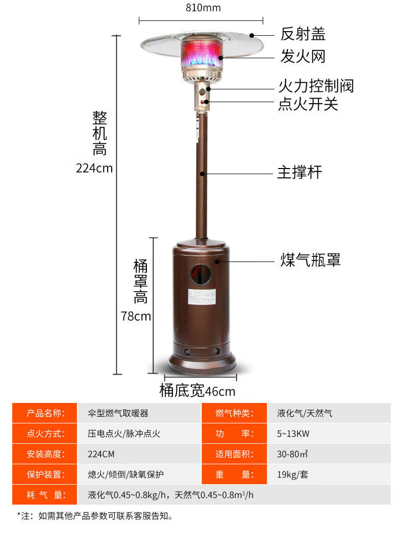炉煤气天然气取暖炉子 不锈钢升降款(接天然气款)无桶罩【图片 价格