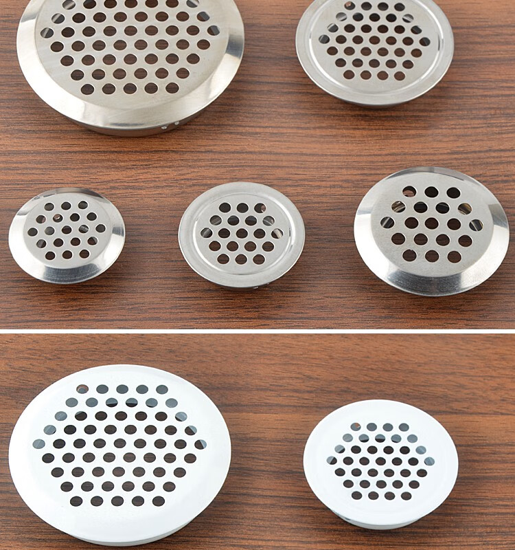 不锈钢双面透气孔橱柜衣柜散热排气孔塞装饰盖鞋柜透气网出气孔盖 开