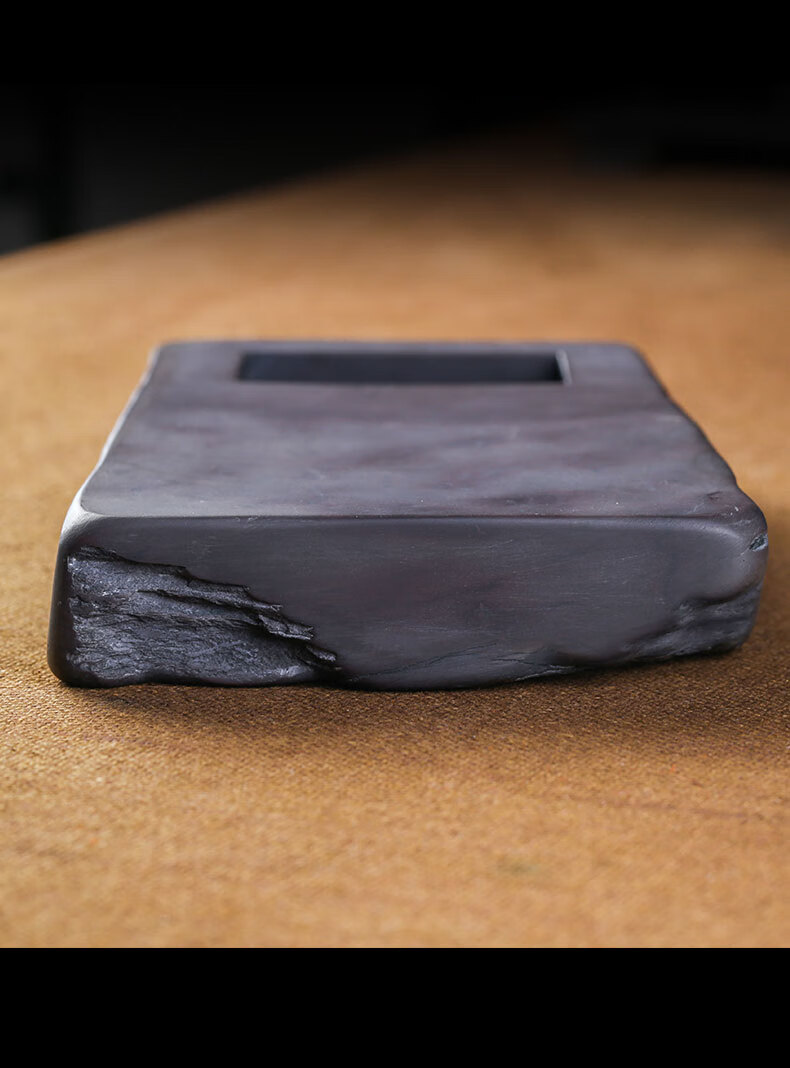 砚师傅砚台程振良大师2014年作品方池仿古砚收藏手工雕刻端砚