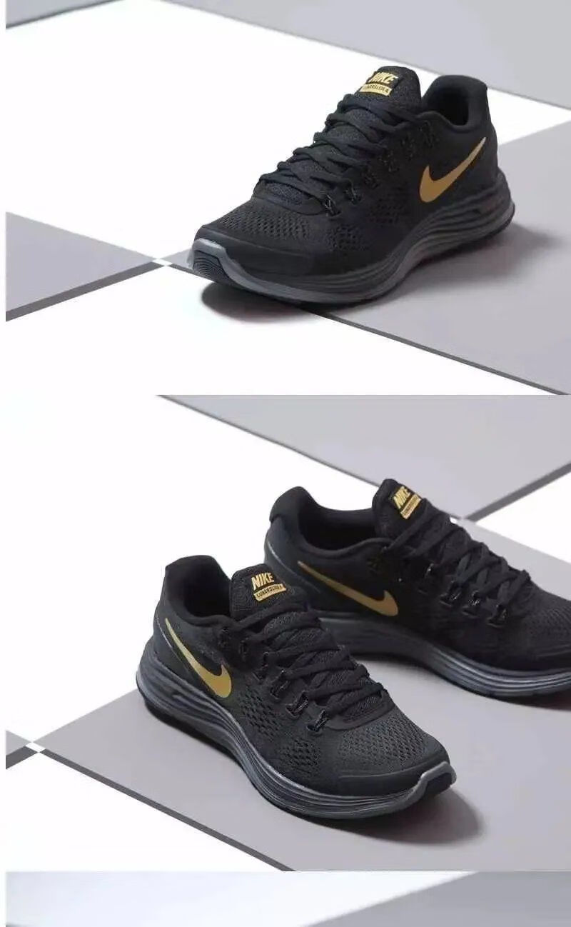 登月跑鞋网面男鞋lunar登月4代飞线轻便舒适跑步鞋黑白透气运动鞋 碳