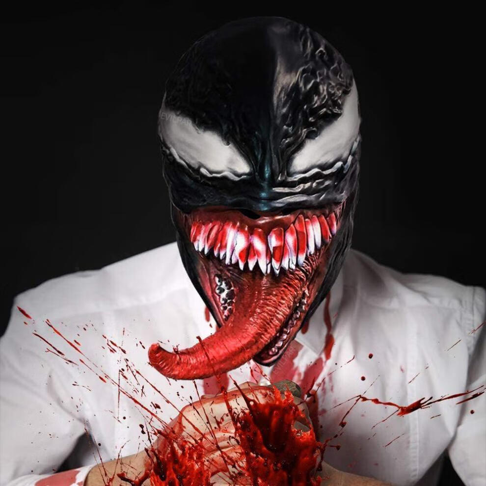 【迎新必备】2021款全脸万圣节恐怖乳胶道具毒液2头套开始蜘蛛侠面具