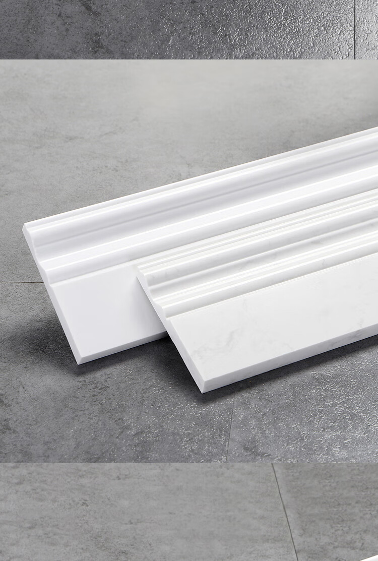 大理石踢脚线白色地脚线瓷砖客厅灰色墙角线通体石材现代简约80厘米长