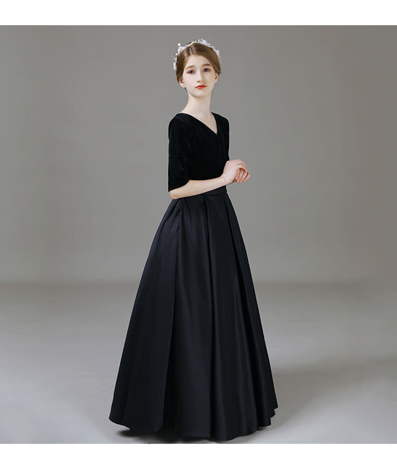 浪丝儿 中大童小提琴礼服钢琴考级演奏礼服女童高端儿童主持人小提琴