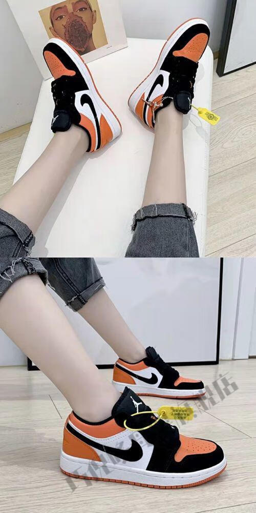 佧森滋旗舰店 莆田男鞋aj1黑红脚趾低帮白黑红休闲板鞋运动鞋篮球鞋