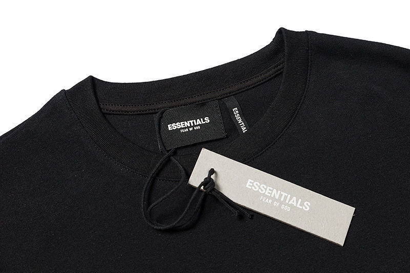 正确版fear of god第七季复线花卉印花t恤fog纯棉宽松男女短袖t恤 黑