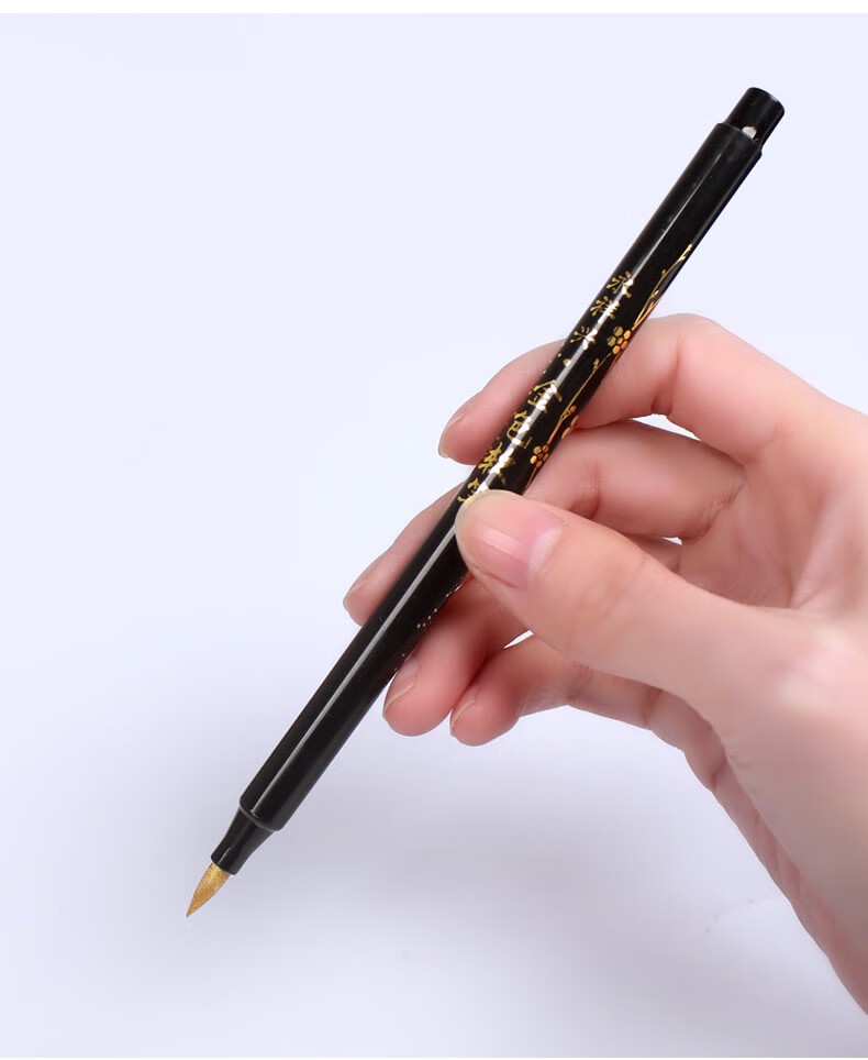 自动出水佛经抄经新毛笔练字小号便携式初学者学 双头黑色软笔【图片