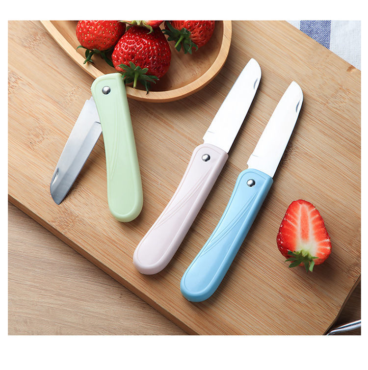 家用便捷水果刀超市瓜果刀厨房刀具不锈钢削皮小刀宿舍折叠削皮刀1把