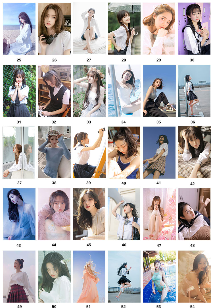 卡贴饭卡美女清纯校花女生性感写真定制磨砂校园卡学生片贴清美女24款