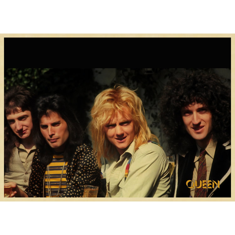 皇后乐队海报 queen 牛皮纸复古装饰画 摇滚音乐 怀旧 欧美人物画