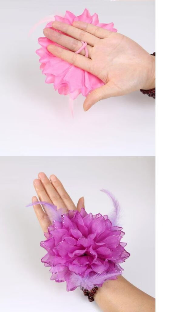 万圣节广场舞蹈用品手腕花舞蹈花头花手指花儿童节表演手花道具万圣节