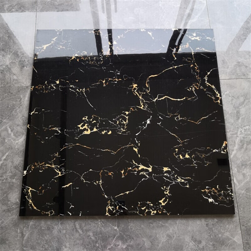 全抛釉瓷砖黑金花深咖过门石门槛石串边客厅餐厅滑地砖1米1米黑金花