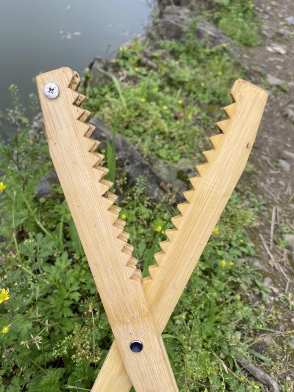 鱼夹钳夹鳝鱼捉黄鳝夹钳善鱼夹子抓泥鳅竹子竹夹子黄鳝夹 竹制夹 60cm