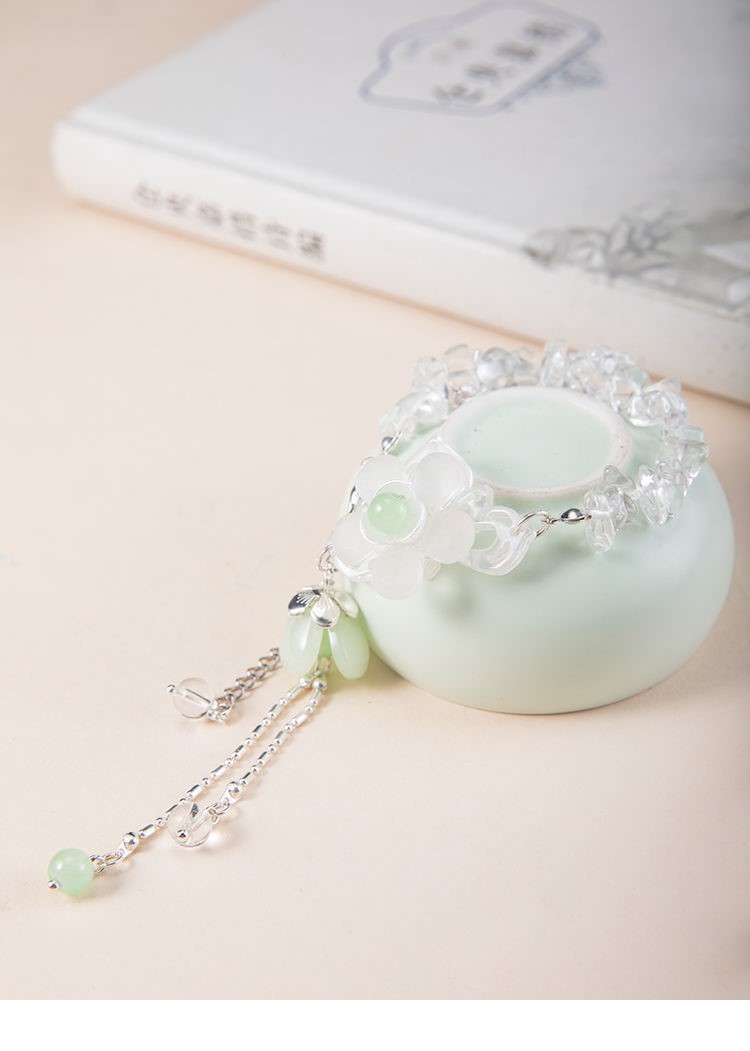 【七夕】流苏铃铛手链 古风流苏铃铛手链仙清新百搭水晶手镯女古装手