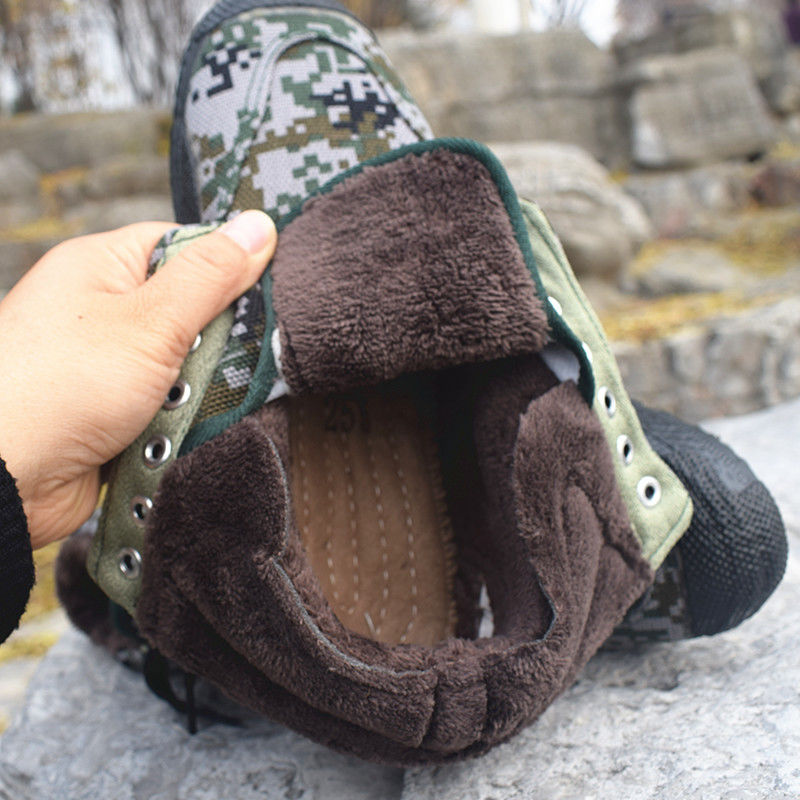 冬季加绒加厚解放鞋男劳保鞋工地劳动黄胶鞋劳保鞋迷鞋数码棉鞋35