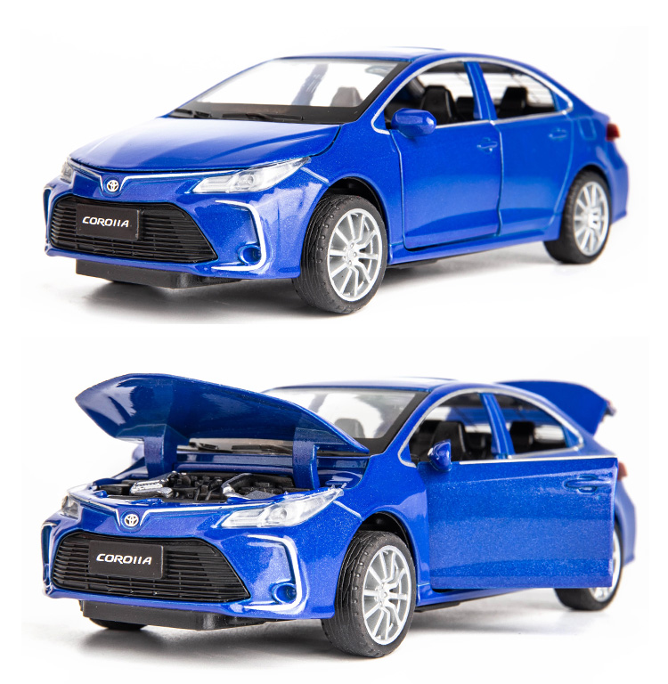 1:32丰田卡罗拉汽车模型仿真金属摆件男孩礼物声光回力合金玩具车