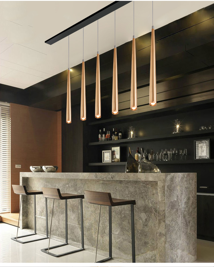 小米(mi)品质射灯明装筒灯北欧金led吊线吧台灯圆柱餐厅金色电镀圆管