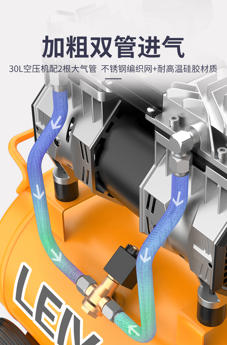 无油静音空压机小型220v高压工业级空气压缩机气泵木工打气泵定制工业