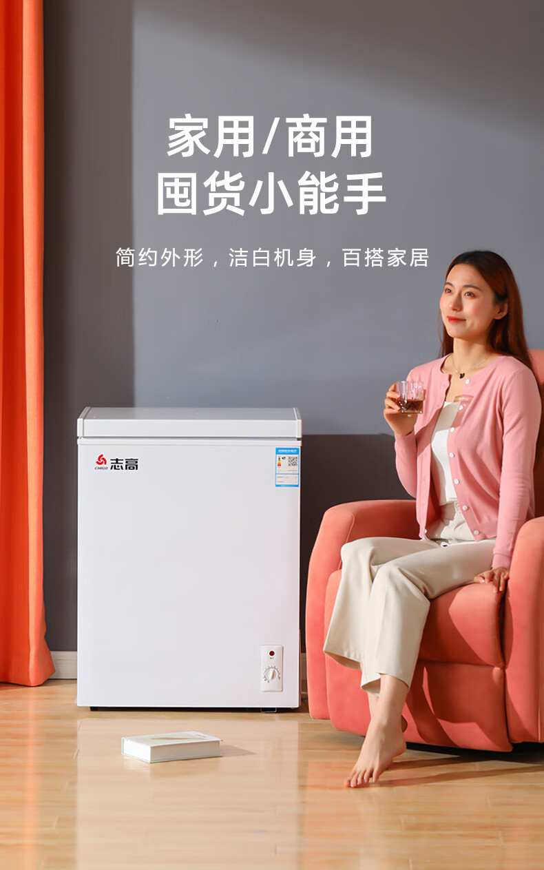 志高迷你冷冻柜节能款志高小冰柜家用冷冻小型冷冻型迷你冰柜保鲜冷冻