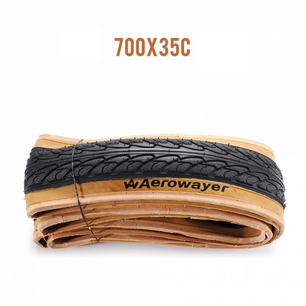 2022新款超轻折叠防刺公路旅行自行车外胎70035c越野公路车外轮胎黄边