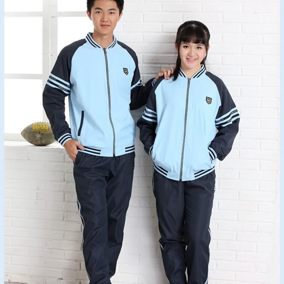 南宁市新希望校服冬天拉链外套长裤套装小学初中高中生统一版运动校服